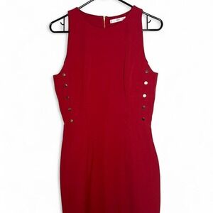 MNG red bodycon midthigh dress with buttons and zipper size 4 or small